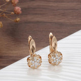585 Rose Gold Zircon Hoop Earrings for Wedding