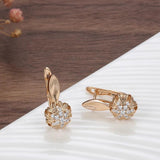 585 Rose Gold Zircon Hoop Earrings for Wedding
