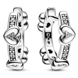 925 Silver Wave Infinity Feather Heart Earring Women Gift Jewelry