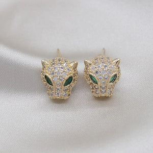 Korea Jewelry 14K Zircon Leopard Earrings Women's Party Accessories
