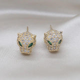 Korea Jewelry 14K Zircon Leopard Earrings Women's Party Accessories