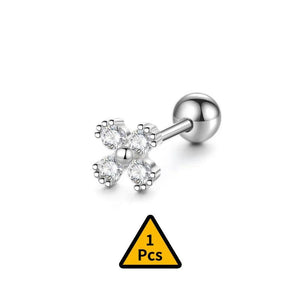 925 Silver Plane Triangle Stud Earrings Women Wedding Jewelry