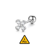 925 Silver Plane Triangle Stud Earrings Women Wedding Jewelry