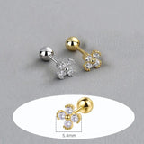 925 Silver Plane Triangle Stud Earrings Women Wedding Jewelry