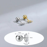 925 Silver Plane Triangle Stud Earrings Women Wedding Jewelry