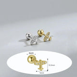 925 Silver Plane Triangle Stud Earrings Women Wedding Jewelry