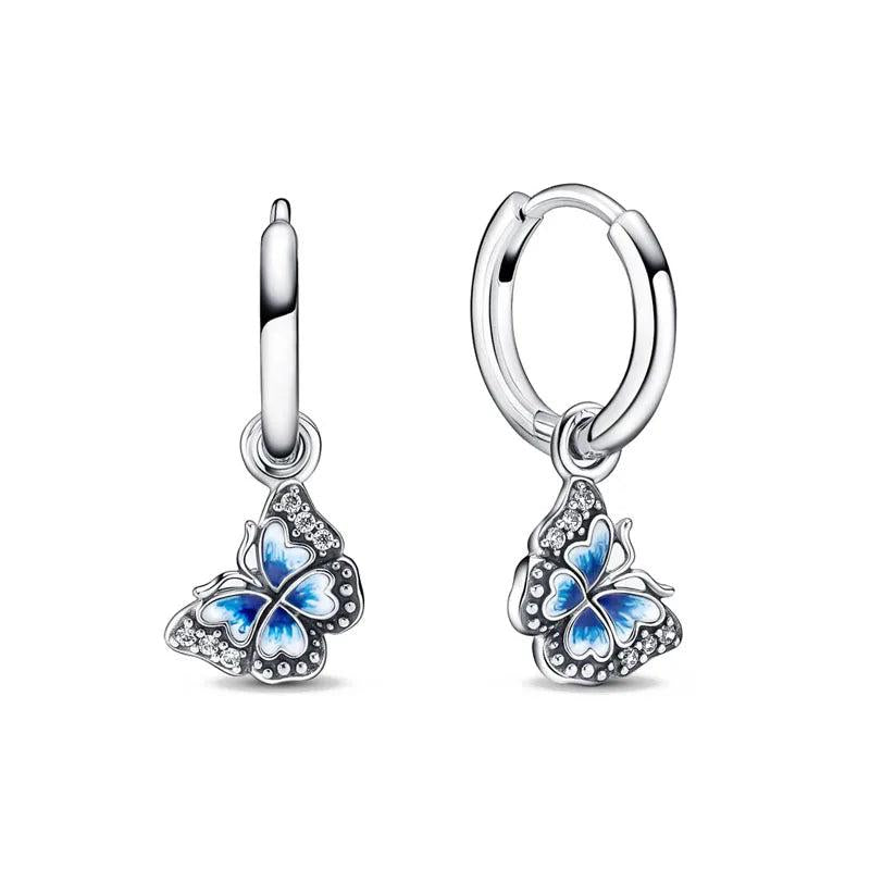 Charm Double Hoop Butterfly Earrings for Women