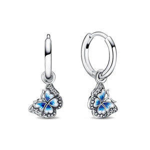 Charm Double Hoop Butterfly Earrings for Women