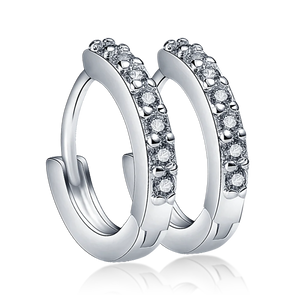 925 Silver Multi-zircon O-shaped Earrings for Women