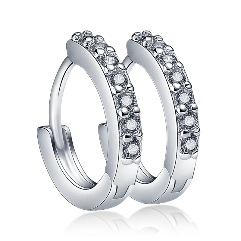 925 Silver Multi-zircon O-shaped Earrings for Women
