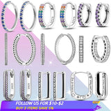 925 Silver Multi-zircon O-shaped Earrings for Women