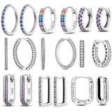 925 Silver Multi-zircon O-shaped Earrings for Women