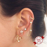 925 Silver Colorful Crystal Tiny Stud Earring Piercing Ohrringe