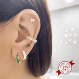 925 Silver Colorful Crystal Tiny Stud Earring Piercing Ohrringe
