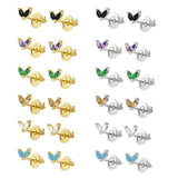 925 Silver Colorful Crystal Tiny Stud Earring Piercing Ohrringe