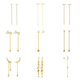 925 Silver Zircon Tassel Star Studs For Women