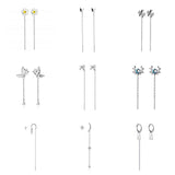 925 Silver Zircon Tassel Star Studs For Women