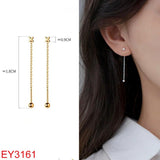925 Silver Zircon Tassel Star Studs For Women