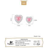 TrustDavis Heart Pink CZ Stud Earrings For Daughter Girl Birthday Gift