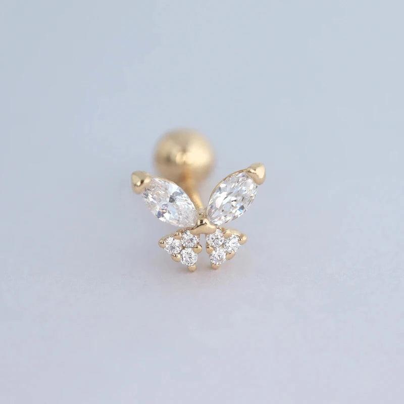 Silver Spiral Column Zircon Earrings for Women