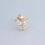 Silver Spiral Column Zircon Earrings for Women