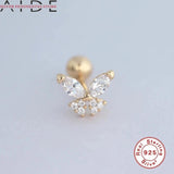 Silver Spiral Column Zircon Earrings for Women