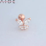Silver Spiral Column Zircon Earrings for Women