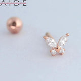 Silver Spiral Column Zircon Earrings for Women