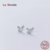 925 Silver Butterfly Stud Earrings for Women Small Stylish Jewelry