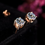 Aquamarine Stone Earrings 925 Sterling Silver Wedding Vintage Stud Earrings