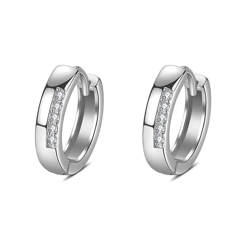 925 Sterling Silver Crystal Circle Earring For Women Making Jewelry