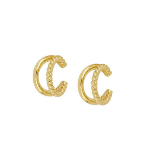 Enamel Hoop Earrings Set Zircon Clip Stud Earrings