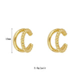 Enamel Hoop Earrings Set Zircon Clip Stud Earrings