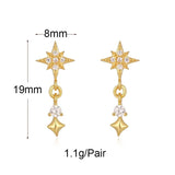 Enamel Hoop Earrings Set Zircon Clip Stud Earrings