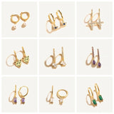 925 Silver Rainbow Zircon Cross Pendant Earrings For Women