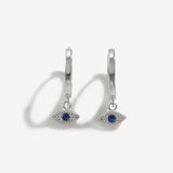 925 Silver Rainbow Zircon Cross Pendant Earrings For Women