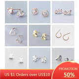 925 Silver Zircon Minimalist Stud Earrings Animal Jewelry