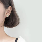 925 Silver Zircon Minimalist Stud Earrings Animal Jewelry