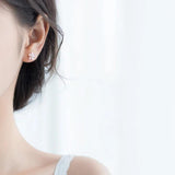 925 Silver Zircon Minimalist Stud Earrings Animal Jewelry