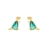 925 Silver Dino Stud Earrings Tiny Zircon Animal Ear Studs