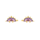 925 Silver Dino Stud Earrings Tiny Zircon Animal Ear Studs