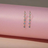 Pastel CZ Dangle Drop Earrings 925 Silver
