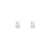 S999 Sterling Silver Rabbit Stud Earrings for Women