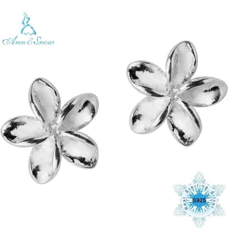 S925 Silver Plumeria Flower Earrings Gift for Her