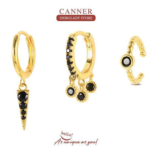 3Pcs/Set Green Pink Zircon Earrings Piercing Stud Earring Jewelrys