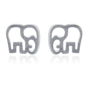 TrustDavis 925 Sterling Silver Elephant Stud Earrings