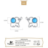 TrustDavis 925 Sterling Silver Elephant Stud Earrings