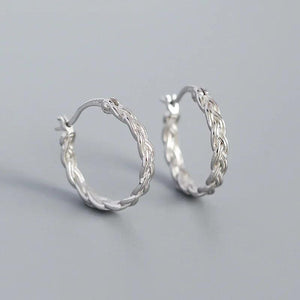 SHANICE Sterling Silver Retro Braided Chain Earrings