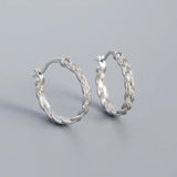 SHANICE Sterling Silver Retro Braided Chain Earrings