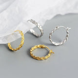 SHANICE Sterling Silver Retro Braided Chain Earrings